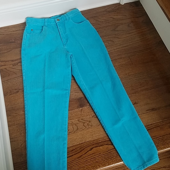 Turquoise wash high-rise jeans - Picture 6 of 8